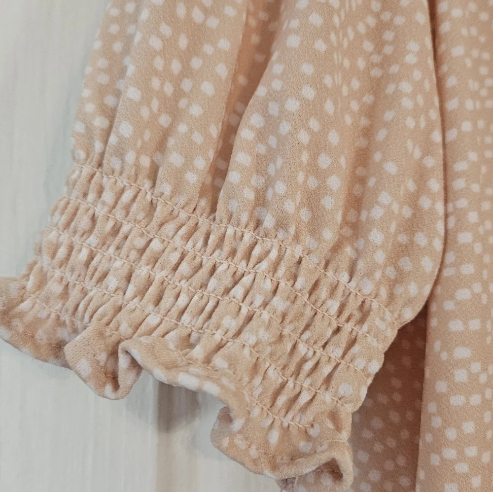 Adrianna Papell Blush Pink Blouse with Smocked Accents - Picture 3 of 4